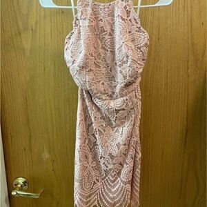 Tobi Blush Lace Mini Dress